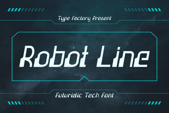 Robot Line Typeface for Futuristic Brand Identity
